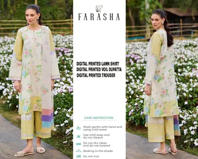 3 Pcs Women's Unstitched Digital Print Suit