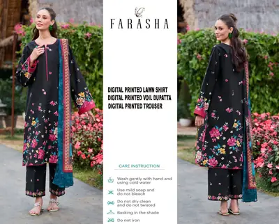 3 Pcs Women's Unstitched Digital Print Suit