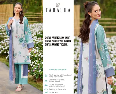 3 Pcs Women's Unstitched Digital Print Suit