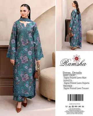 3 Pcs Women's Unstitched Digital Print Suit