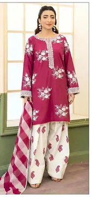 3 Pcs Women's Unstitched Embroidered Suit