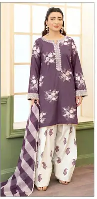 3 Pcs Women's Unstitched Embroidered Suit