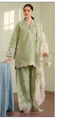 3 Pcs Women's Unstitched Embroidered Suit