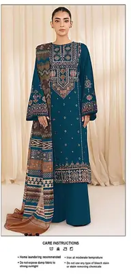 3 Pcs Women's Unstitched Embroidered Suit
