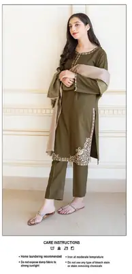 3 Pcs Women's Unstitched Embroidered Suit