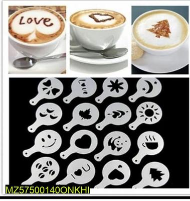 Coffee Barista Stencils Template, Pack of 16 