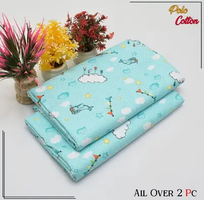 2 Pcs Women's Unstitched 3-D Block Printed Suit thumbnail 2