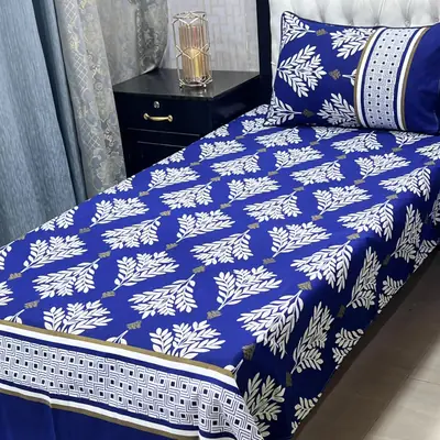 2 Pcs Crystal Cotton Printed Single Bedsheet