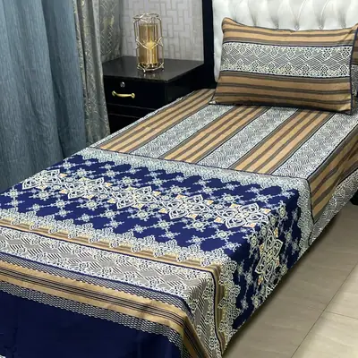 2 Pcs Crystal Cotton Printed Single Bedsheet