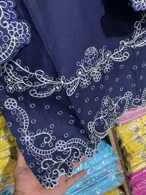 3 Pcs Women's Stitched Cotton Embroidered Suit thumbnail 6