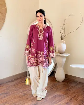 3 Pcs Women's Stitched Cotton Embroidered Suit thumbnail 2