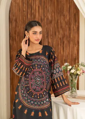 2 Pcs Women's Stitched Lawn Digital Print Shirt And Trouser