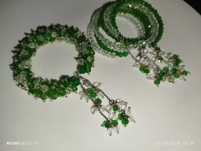 1 Pc Plain Silver Plated Crystal Gajrey thumbnail 2