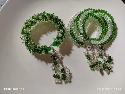 1 Pc Plain Silver Plated Crystal Gajrey thumbnail 3