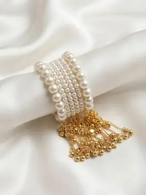 6 Pcs Modern Design Silver Plated Crystal Chain Bracelet thumbnail 2