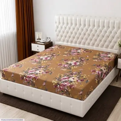 Terry Cotton Printed Double Bed Mattress Cover