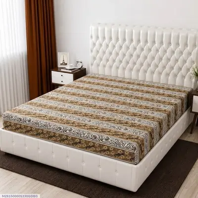 Terry Cotton Printed Double Bed Mattress Cover