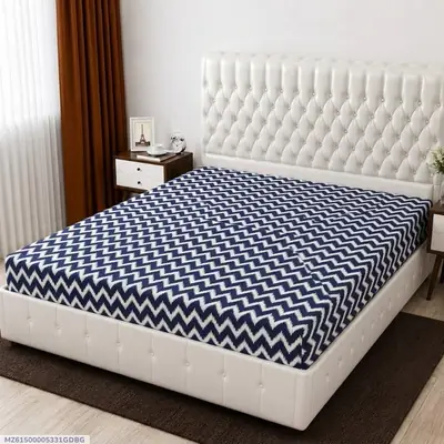 Terry Cotton Printed Double Bed Mattress Cover
