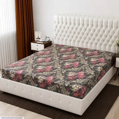 Terry Cotton Printed Double Bed Mattress Cover