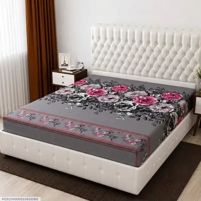 Terry Cotton Printed Double Bed Mattress Cover