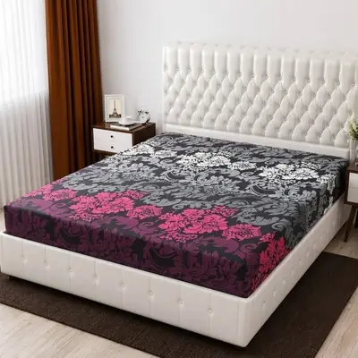 Terry Cotton Printed Double Bed Mattress Cover