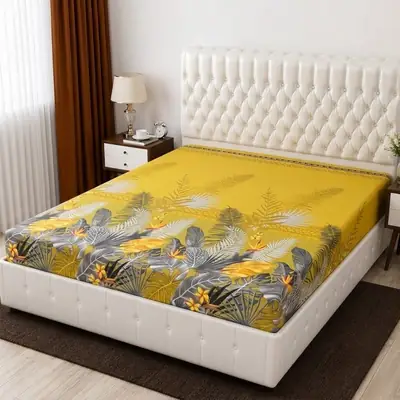 Terry Cotton Printed Double Bed Mattress Cover