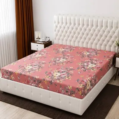 Terry Cotton Printed Double Bed Mattress Cover