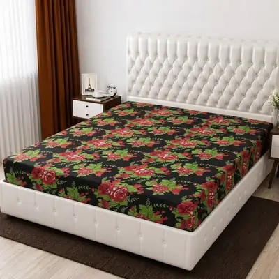 Terry Cotton Printed Double Bed Mattress Cover