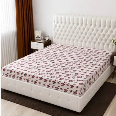 Terry Cotton Printed Double Bed Mattress Cover