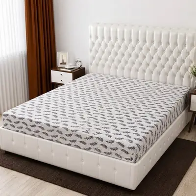 Terry Cotton Printed Double Bed Mattress Cover