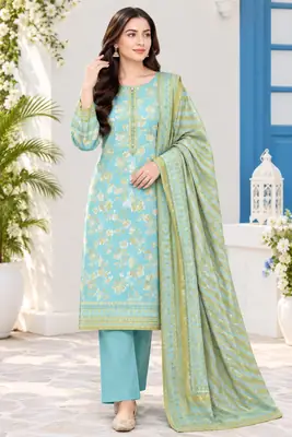 Elegant 3 Pcs khaddar Women's Unstitched Digital Print Suit