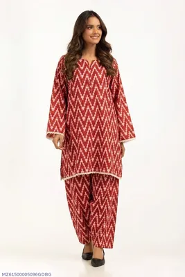 Women Maroon Printed 2-Piece Suit Bakra Eid