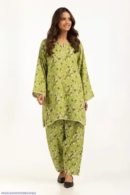 Women Green Printed 2-Piece Suit Bakra Eid