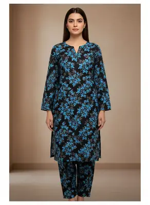2 Pcs Women's Unstitched Printed Suit
