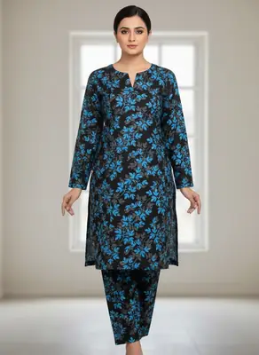 2 Pcs Women's Unstitched Printed Suit thumbnail 3