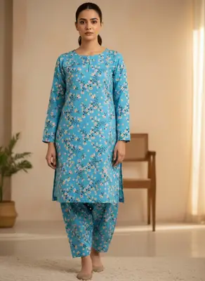 2 Pcs Women's Unstitched Printed Suit thumbnail 3