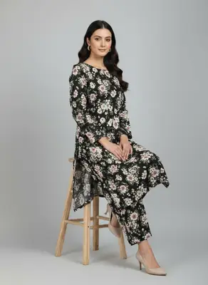 2 Pcs Women's Unstitched Printed Suit thumbnail 2