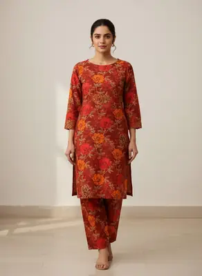 2 Pcs Women's Unstitched Printed Suit thumbnail 3