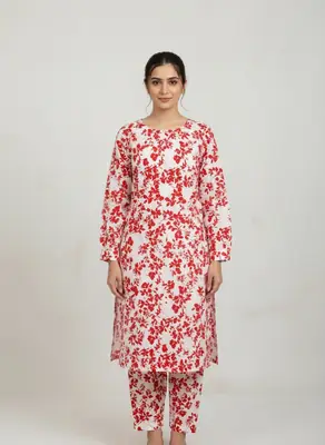 2 Pcs Women's Unstitched Printed Suit
