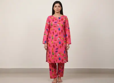 2 Pcs Women's Unstitched Printed Suit