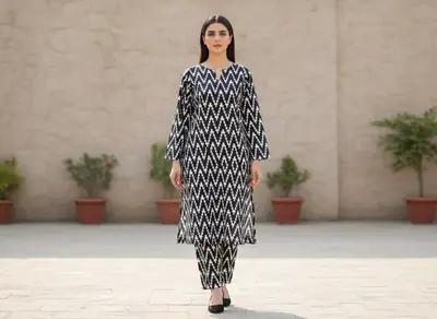 2 Pcs Women's Unstitched Printed Suit