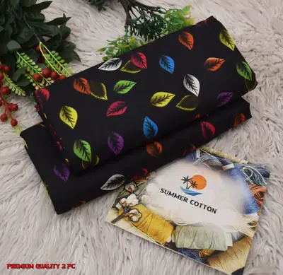 2 Pcs Women's Unstitched Printed Suit thumbnail 2