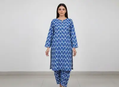 2 Pcs Women's Unstitched Printed Suit