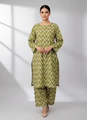 2 Pcs Women's Unstitched Printed Suit