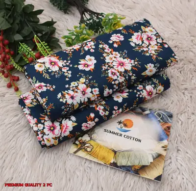 2 Pcs Women's Unstitched Printed Suit thumbnail 2
