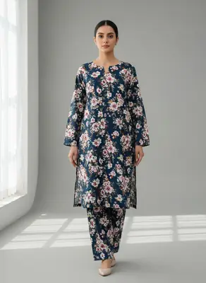 2 Pcs Women's Unstitched Printed Suit thumbnail 3
