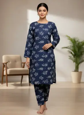 2 Pcs Women's Unstitched Printed Suit