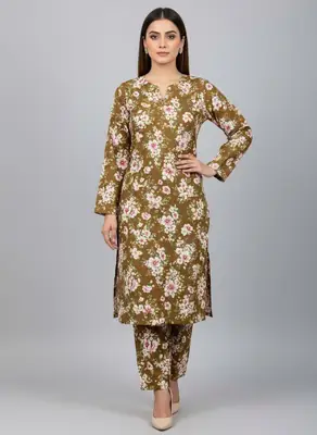 2 Pcs Women's Unstitched Printed Suit thumbnail 3