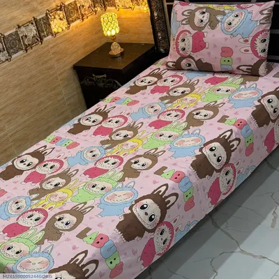 4 Pcs Cotton Printed Single Bedsheet thumbnail 1