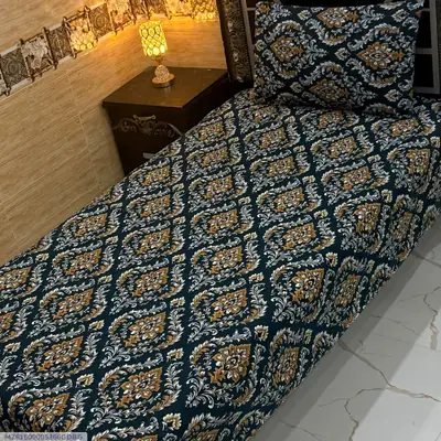 4 Pcs Cotton Sotton Printed Single Bedsheet